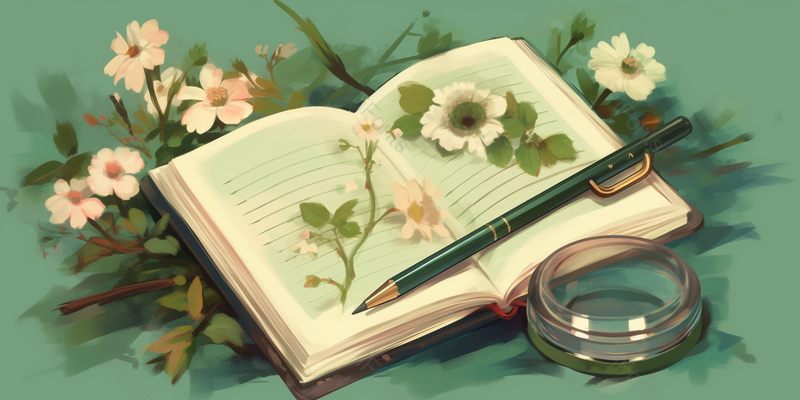 书本铅笔夏天水面上清新植物盛开鲜艳的花朵自然淡雅背景,插画/手绘图,插画/手绘图库,插画/手绘图下载,插画/手绘